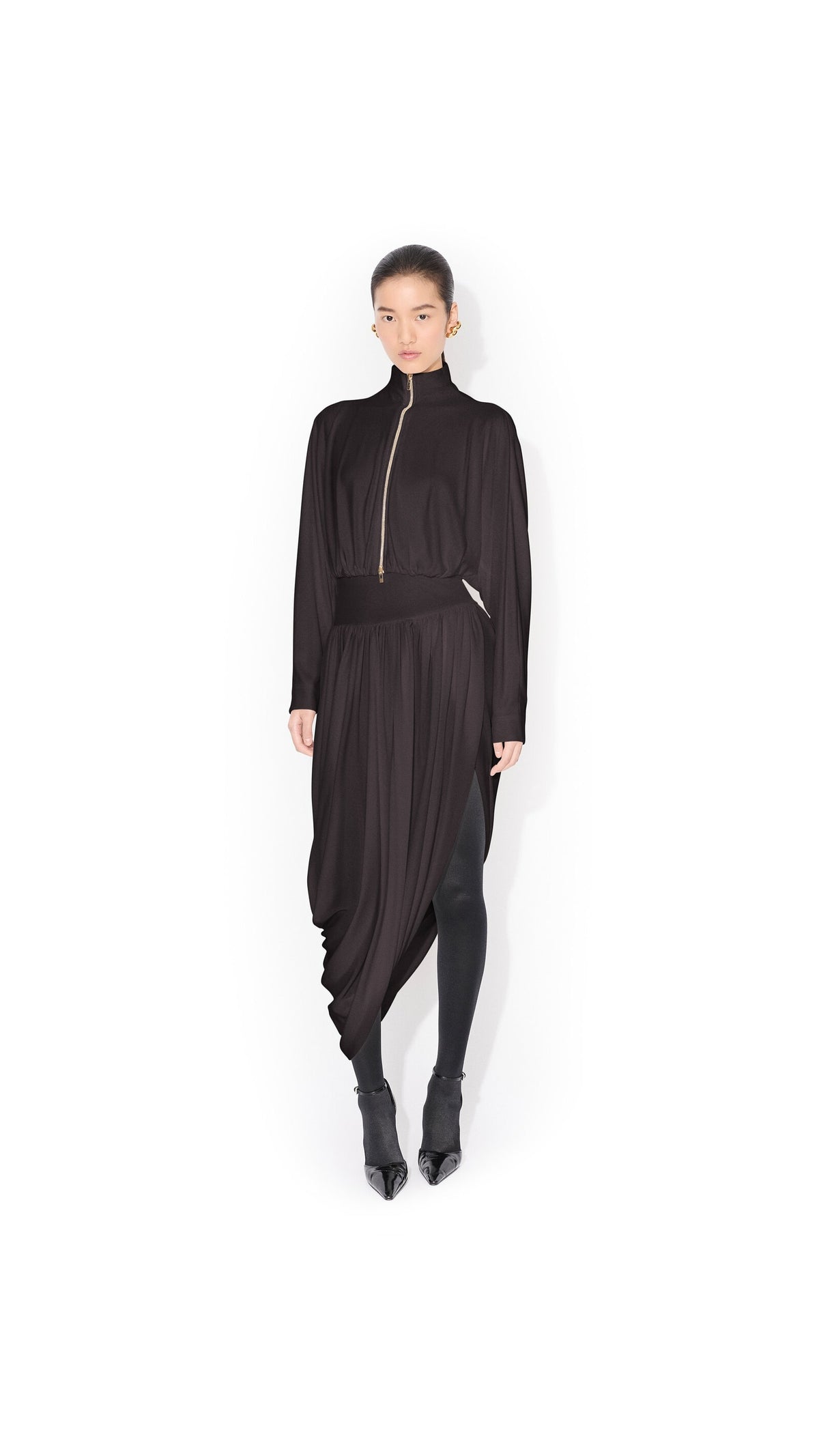 Alaïa Twisted Fluid Jersey Skirt