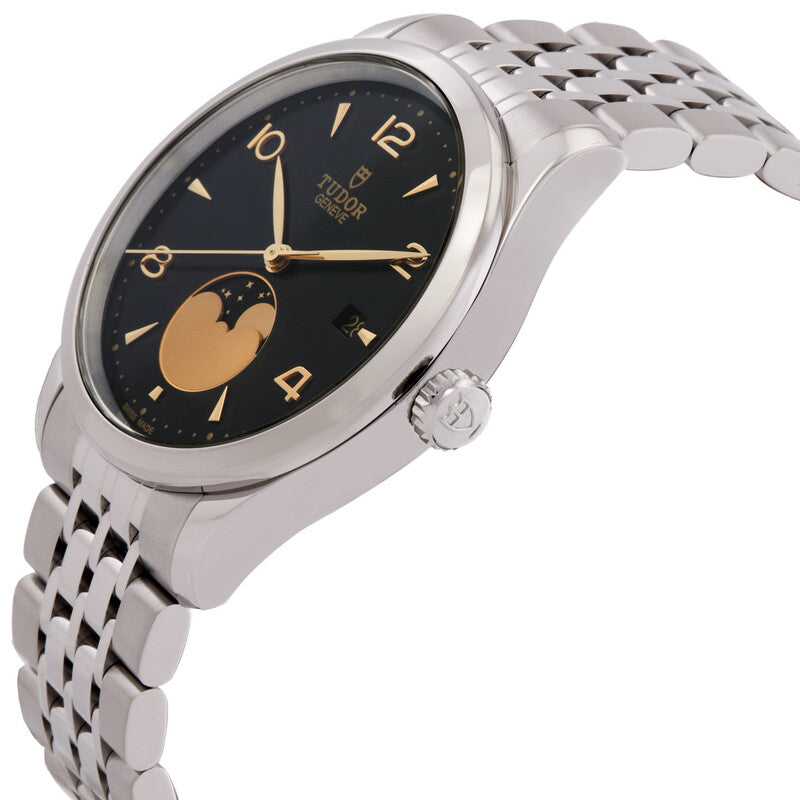 Tudor 1926 Luna Automatic Moon Phase Black Dial Mens Watch