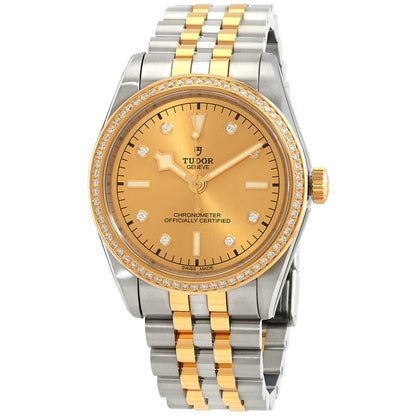 Tudor Black Bay 39 S&G Automatic Chronometer Diamond Champagne Dial Mens Watch