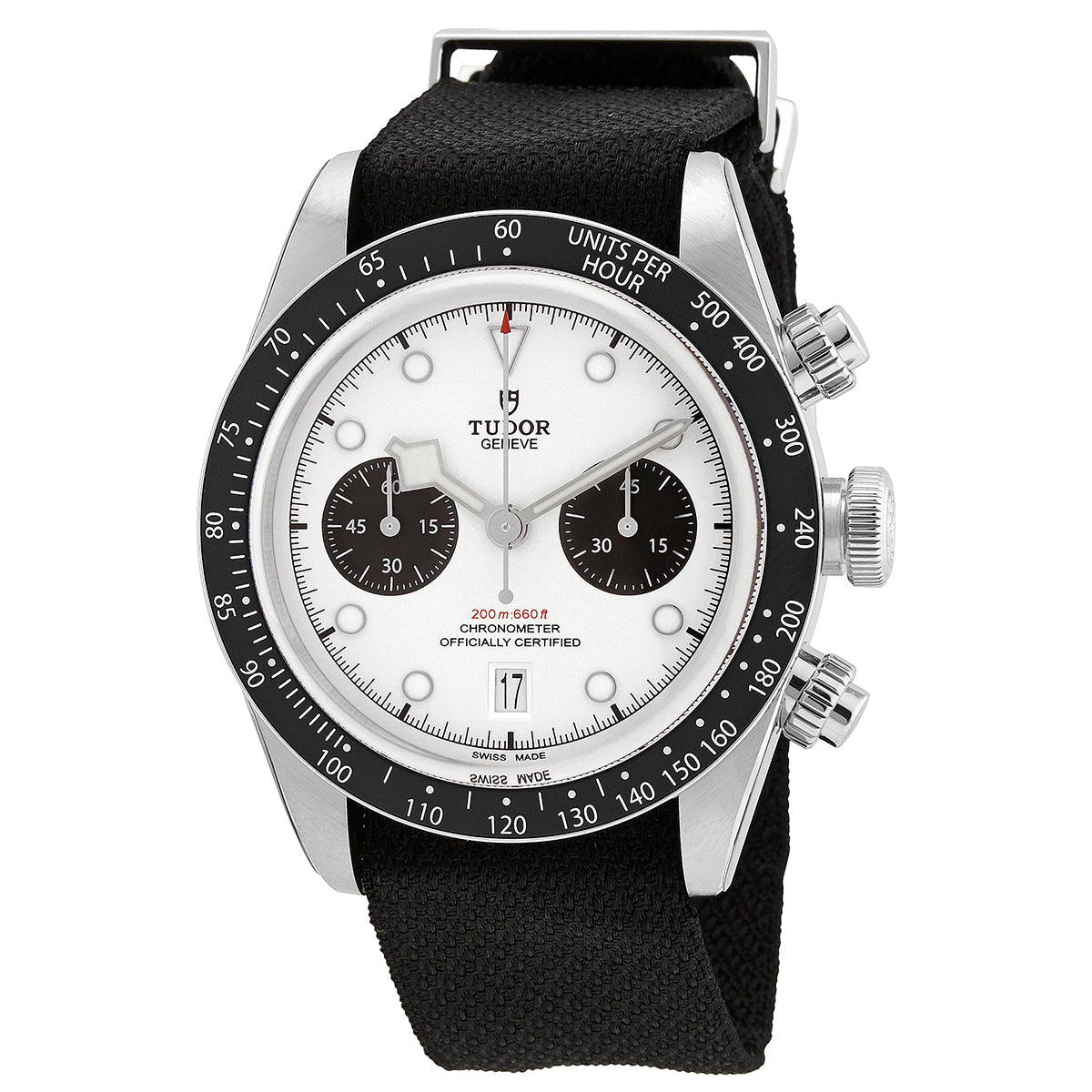 Tudor Black Bay Chrono Chronograph Automatic Chronometer White Dial Mens Watch