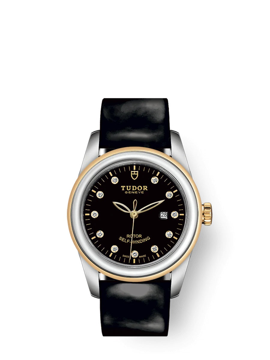 Tudor Glamour Date Automatic Diamond Black Dial Women's Watch