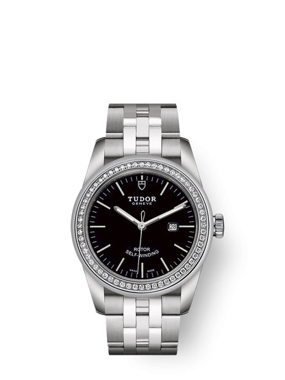 Tudor Glamour Date Automatic Diamond Black Dial Women's Watch
