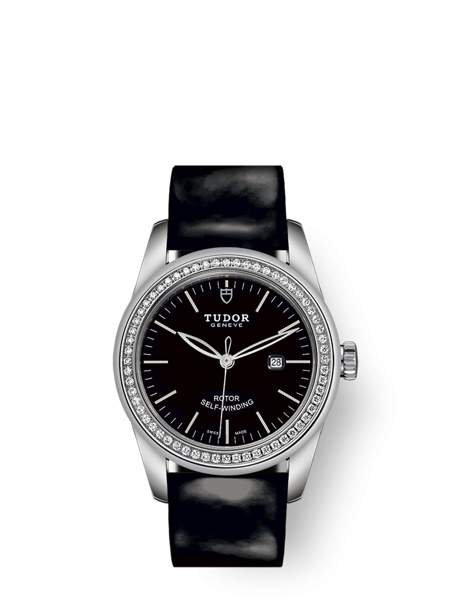 Tudor Glamour Date Automatic Diamond Black Dial Women's Watch