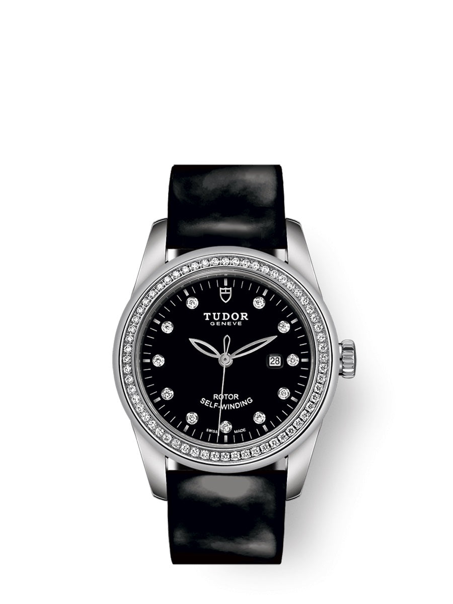 Tudor Glamour Date Automatic Diamond Black Dial Women's Watch