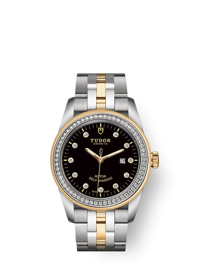 Tudor Glamour Date Automatic Diamond Black Dial Women's Watch