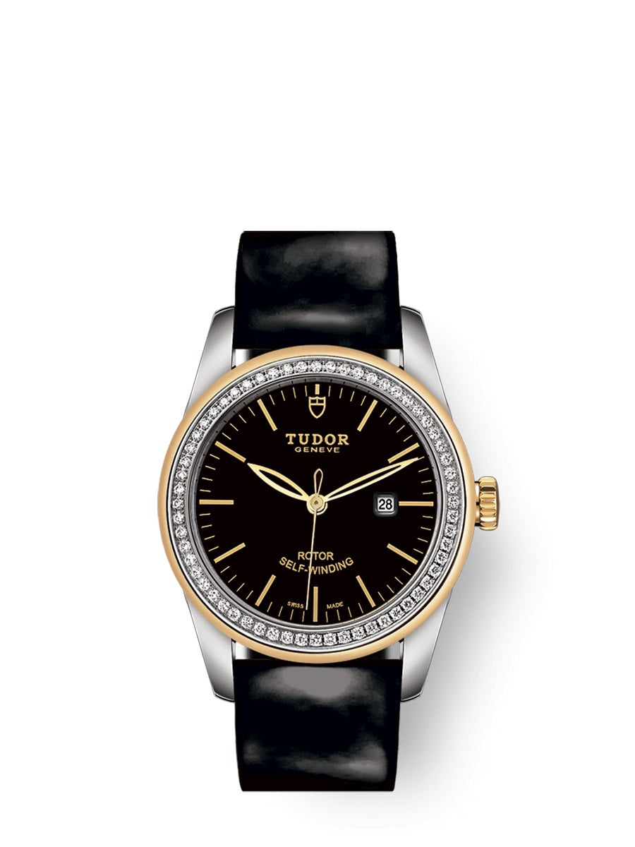 Tudor Glamour Date Automatic Diamond Black Dial Women's Watch