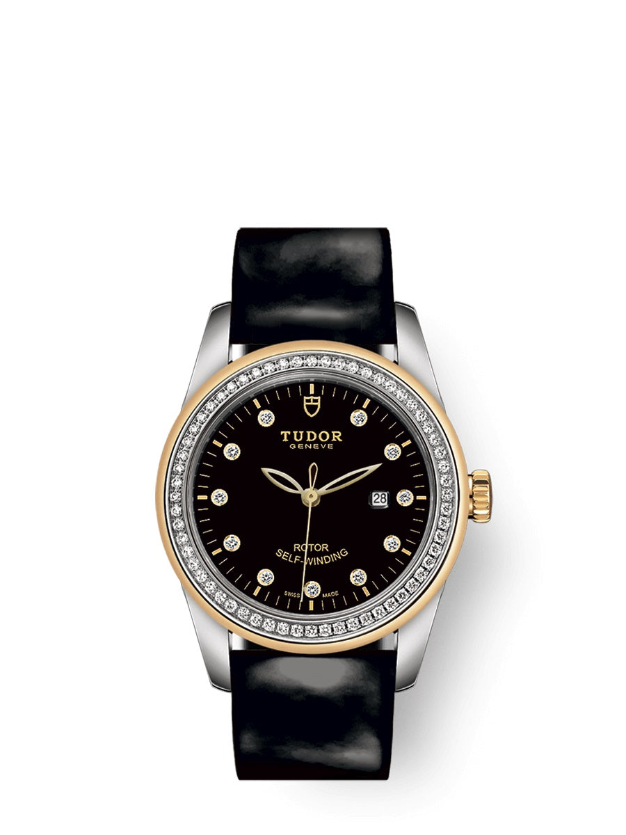 Tudor Glamour Date Automatic Diamond Black Dial Women's Watch