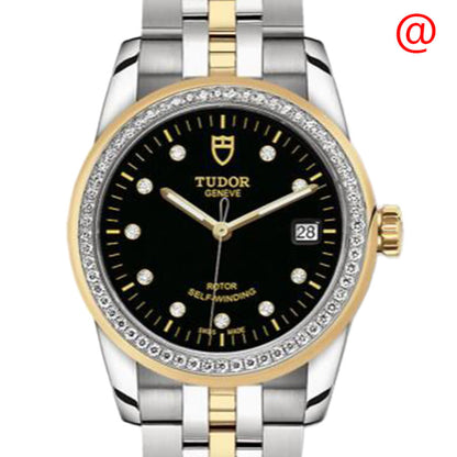 Tudor Glamour Date Automatic Diamond Black Dial Women's Watch