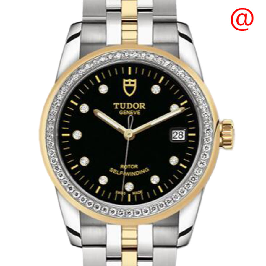Tudor Glamour Date Automatic Diamond Black Dial Women's Watch
