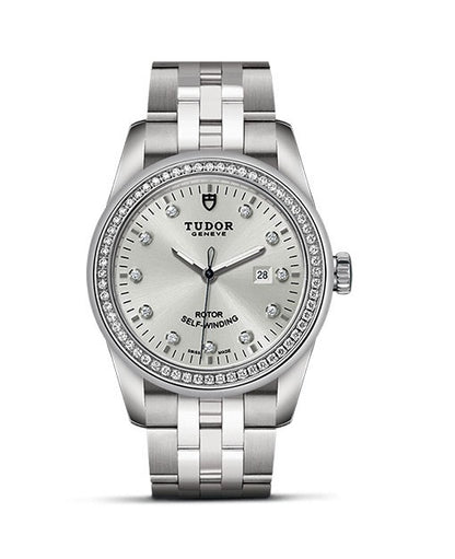 Tudor Glamour Date Automatic Diamond Silver Dial Women's Watch