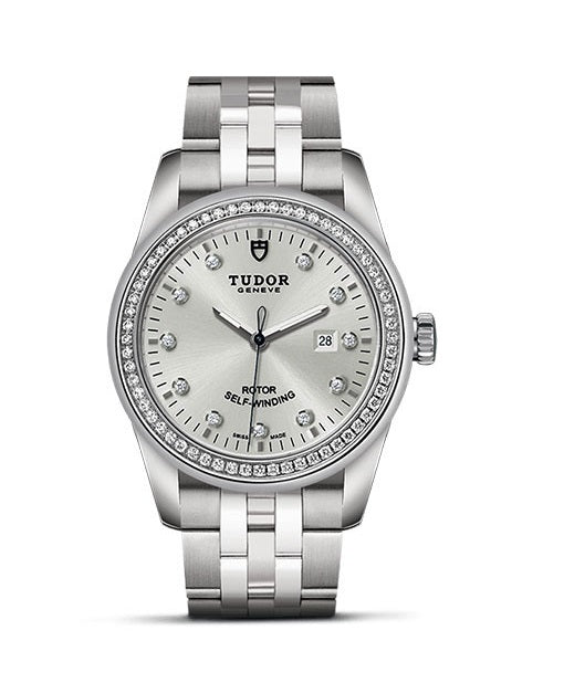 Tudor Glamour Date Automatic Diamond Silver Dial Women's Watch