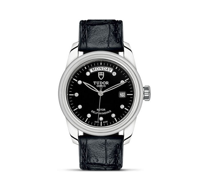Tudor Glamour Date-Day Automatic Diamond Black Dial Unisex Watch