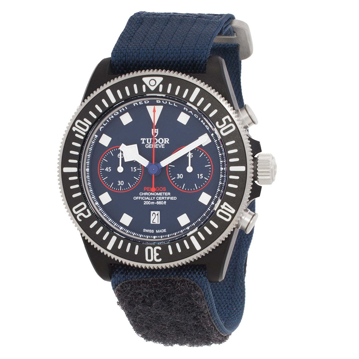 Tudor Pelagos Fxd Chronograph "Alinghi Red Bull Racing Edition" Automatic Chronometer Blue Dial Mens Watch