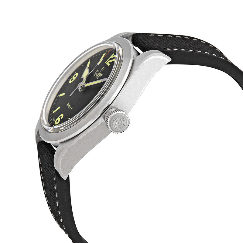 Tudor Ranger Automatic Black Dial Mens Rubber And Leather Watch