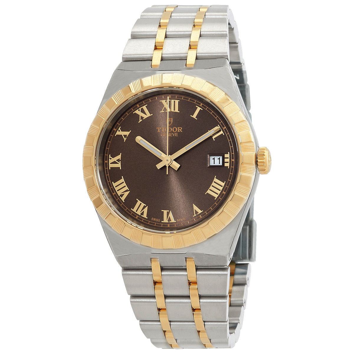 Tudor Royal Automatic Chocolate Brown Dial Two-Tone Mens Watch