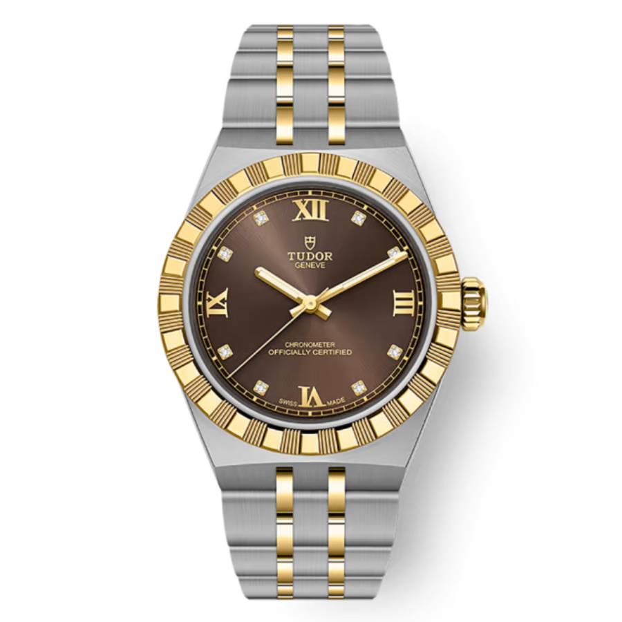 Tudor Royal Automatic Diamond Brown Dial Women's Watch