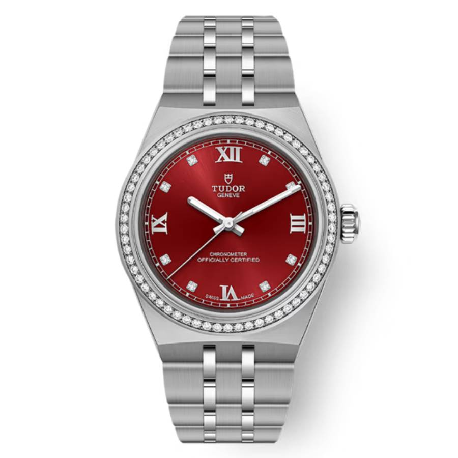 Tudor Royal Automatic Diamond Burgundy Dial Women's Watch
