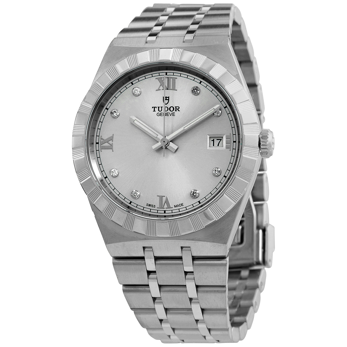 Tudor Royal Automatic Diamond Silver Dial Mens Watch