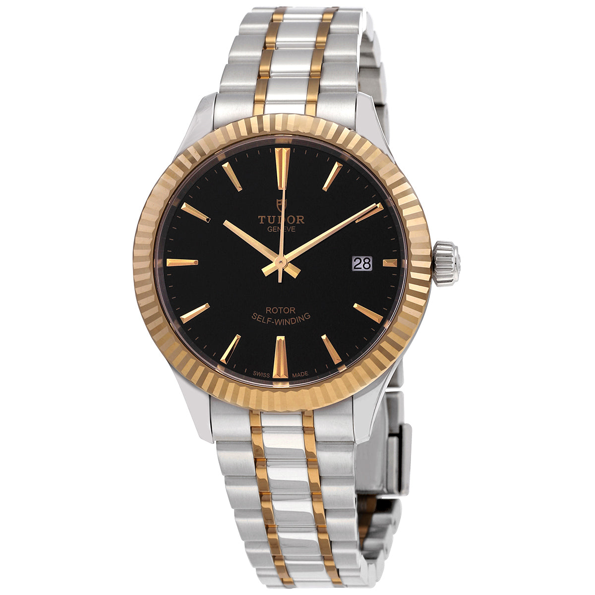 Tudor Style Automatic Black Dial Two-Tone Unisex Watch