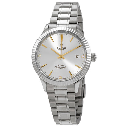 Tudor Style Automatic Diamond Silver Dial Unisex Watch