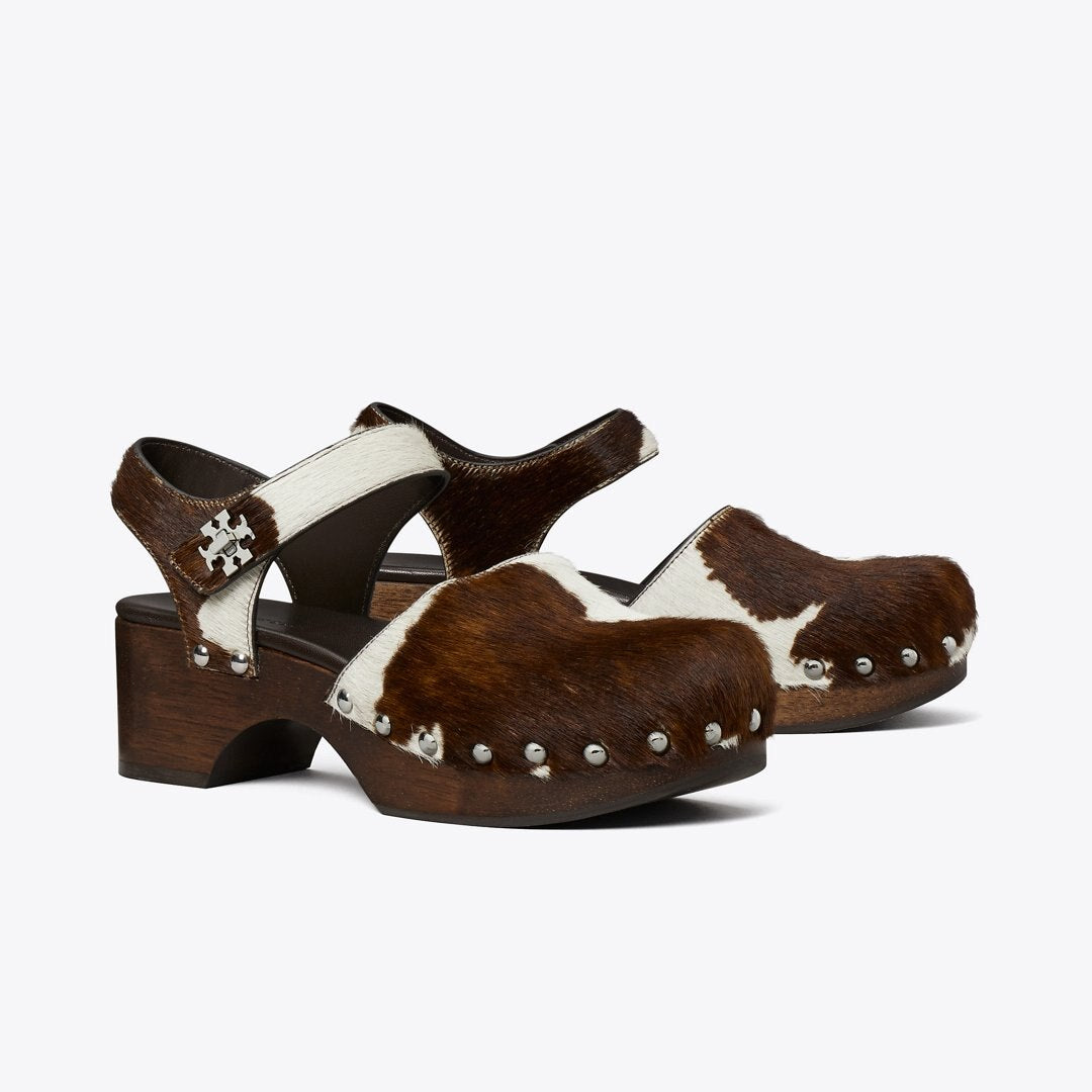 Tory Burch Turnlock Clog Mocha Brown / SHEA BUTTER