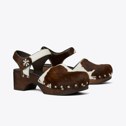 Tory Burch Turnlock Clog Mocha Brown / SHEA BUTTER