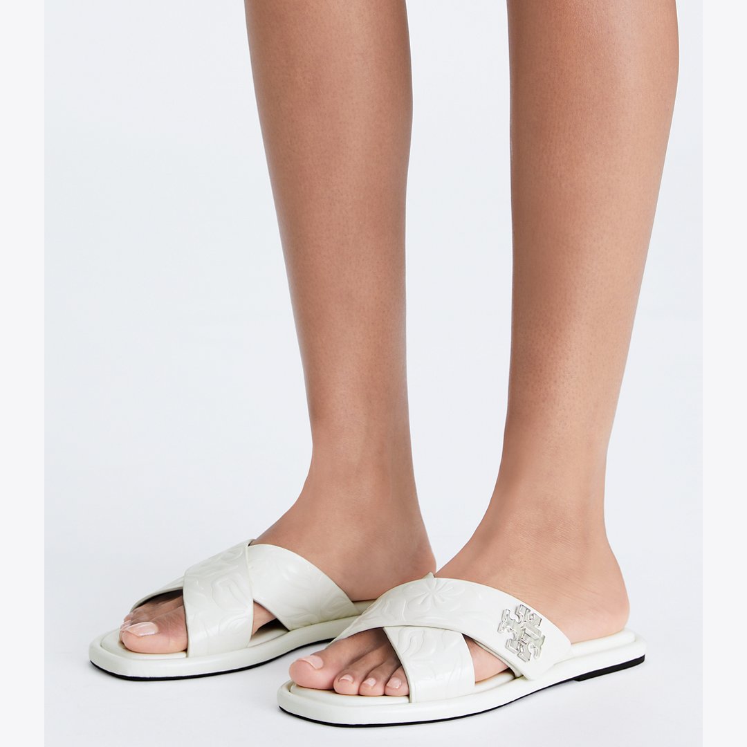 Tory Burch Turnlock Cross-Band Slide CLOUD / CLOUD