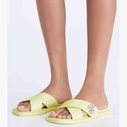 Tory Burch Turnlock Cross-Band Slide Frozen Zest