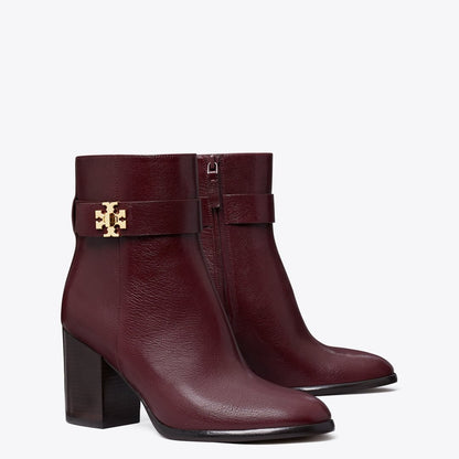 Tory Burch Turnlock Heeled Ankle Boot DARK CARMINE