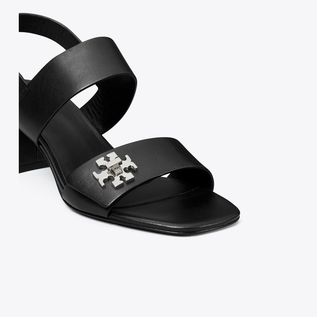 Tory Burch Turnlock Heeled Sandal PERFECT BLACK