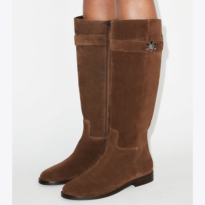 Tory Burch Turnlock Riding Boot DARK COCOA