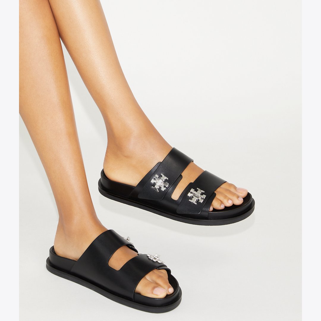 Tory Burch Turnlock Sport Slide PERFECT BLACK