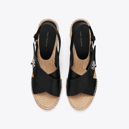 Tory Burch Turnlock Wedge Espadrille PERFECT BLACK