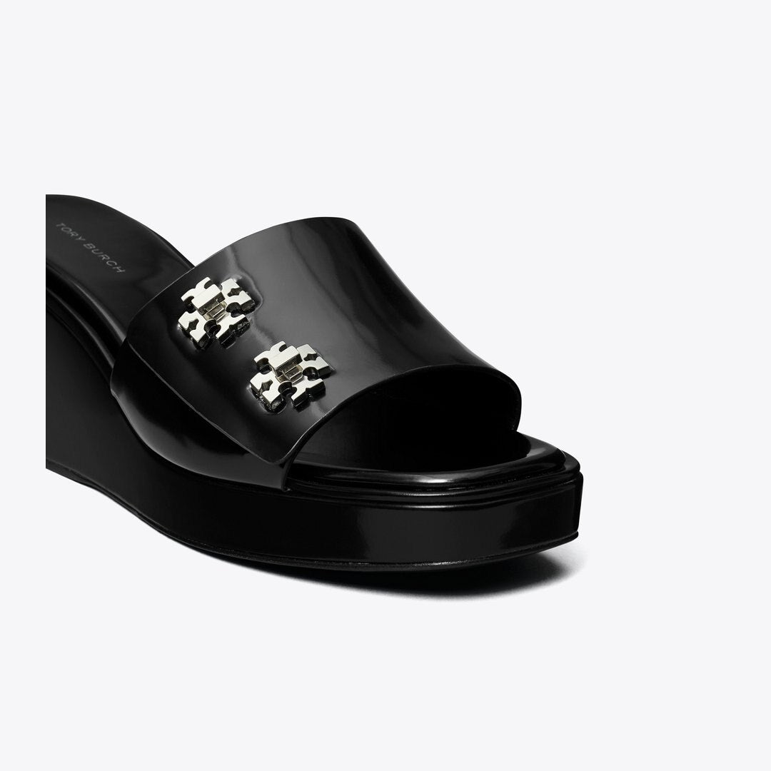 Tory Burch Turnlock Wedge Sandal PERFECT BLACK
