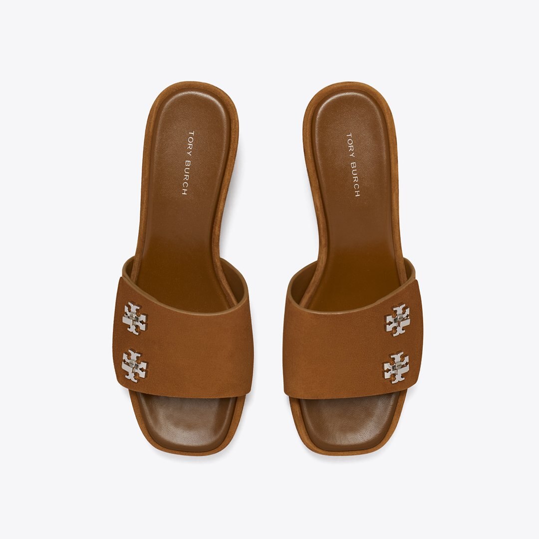 Tory Burch Turnlock Wedge Sandal COGNAC BROWN