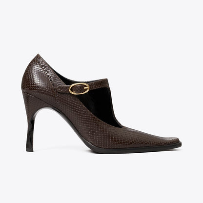 Tory Burch Twisted Heel Monk Strap CHOCOLATE