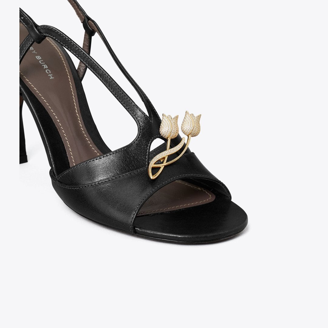 Tory Burch Twisted Heel Sandal BLACK