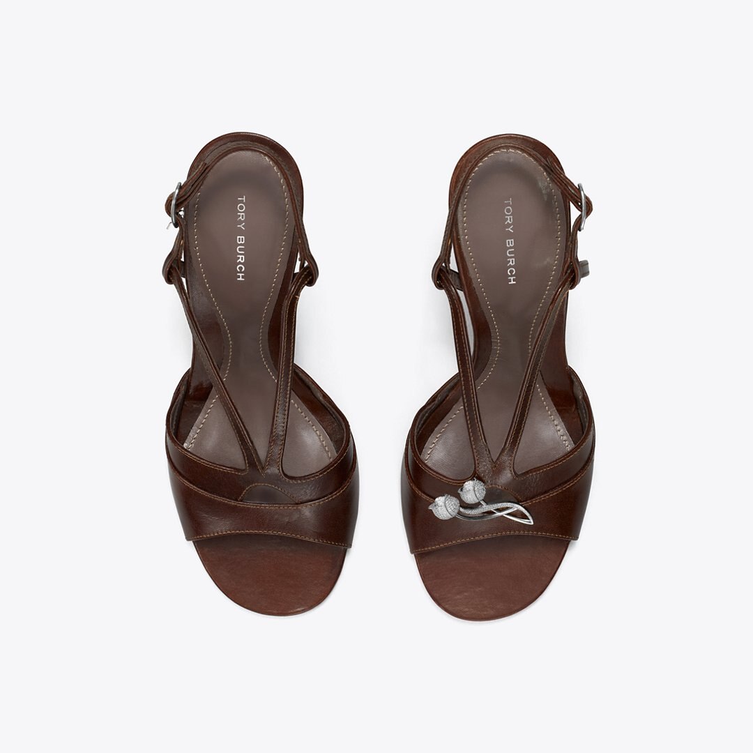 Tory Burch Twisted Heel Sandal BARK BROWN