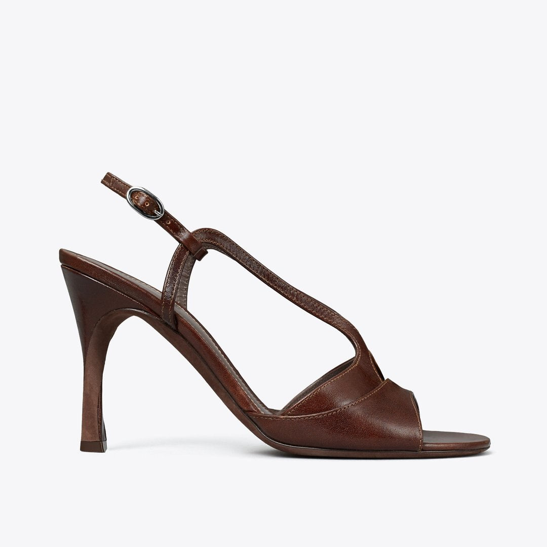 Tory Burch Twisted Heel Sandal BARK BROWN