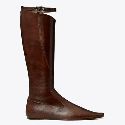Tory Burch Twisted Riding Boot BARK BROWN