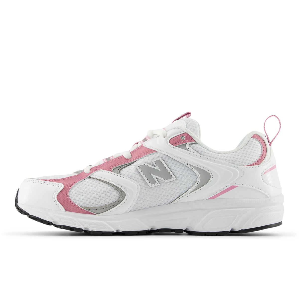 New Balance 408 White with Silver Metallic and Pink Sugar