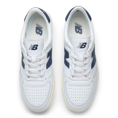 New Balance T500 White with Vintage Indigo