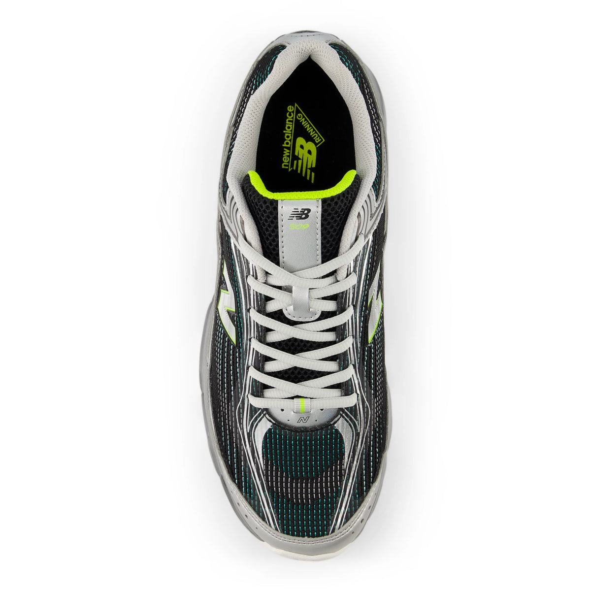 New Balance 509 Silver Metallic with Deep End and Alkaline Green