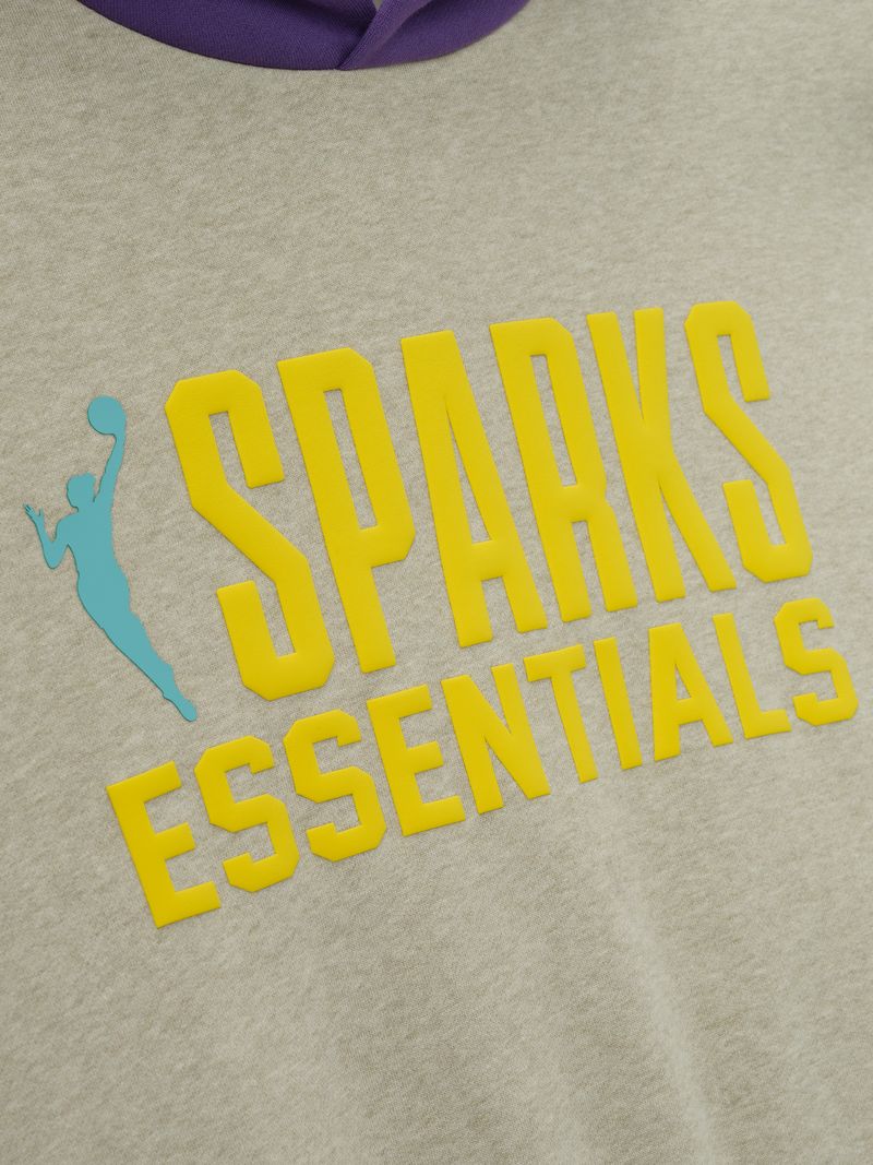 Essentials Womens Sparks Classic Hoodie Heather Stone/Purple Reign