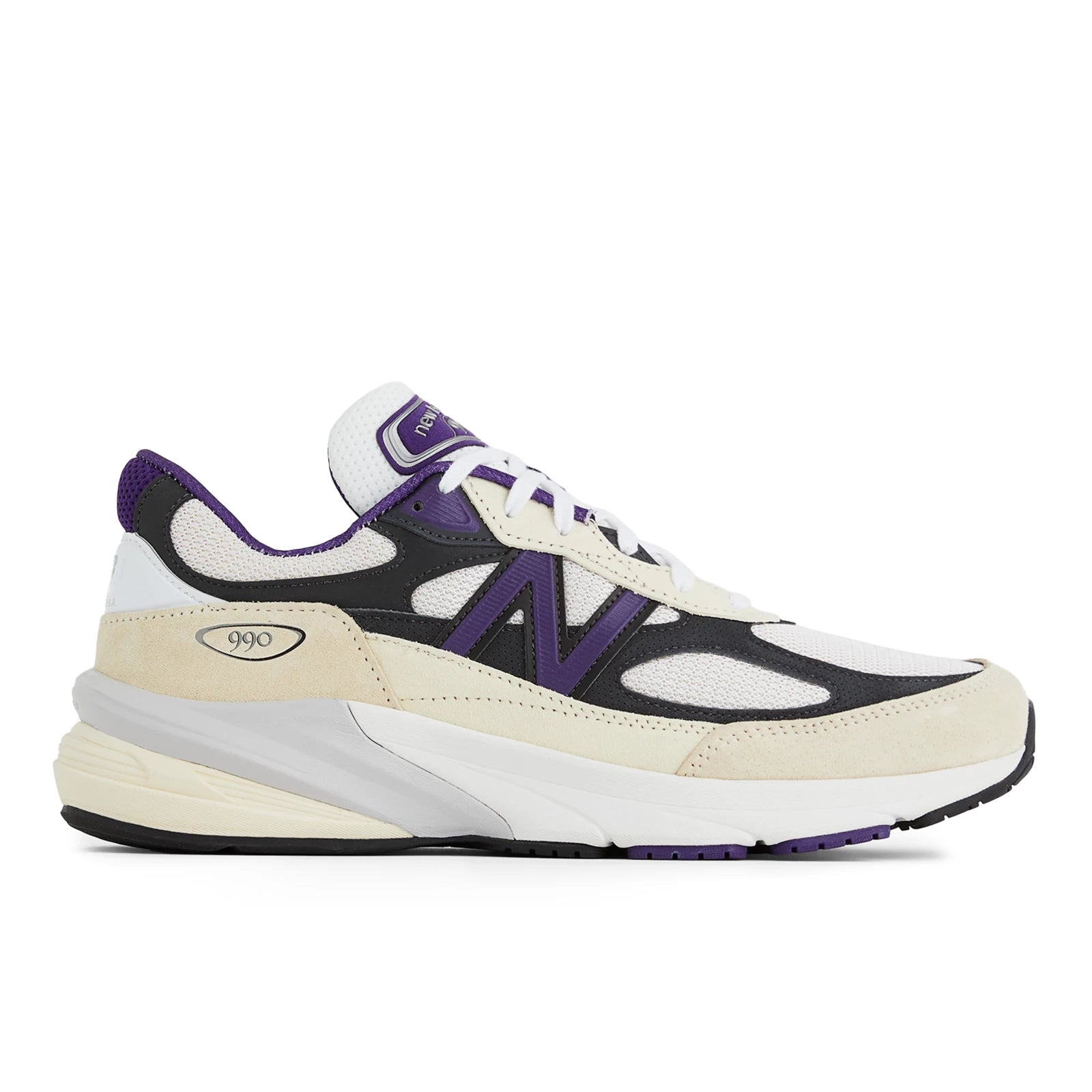 New Balance Made In Usa 990V6 White With Black Plum And Phantom White With Black Plum And Phantom