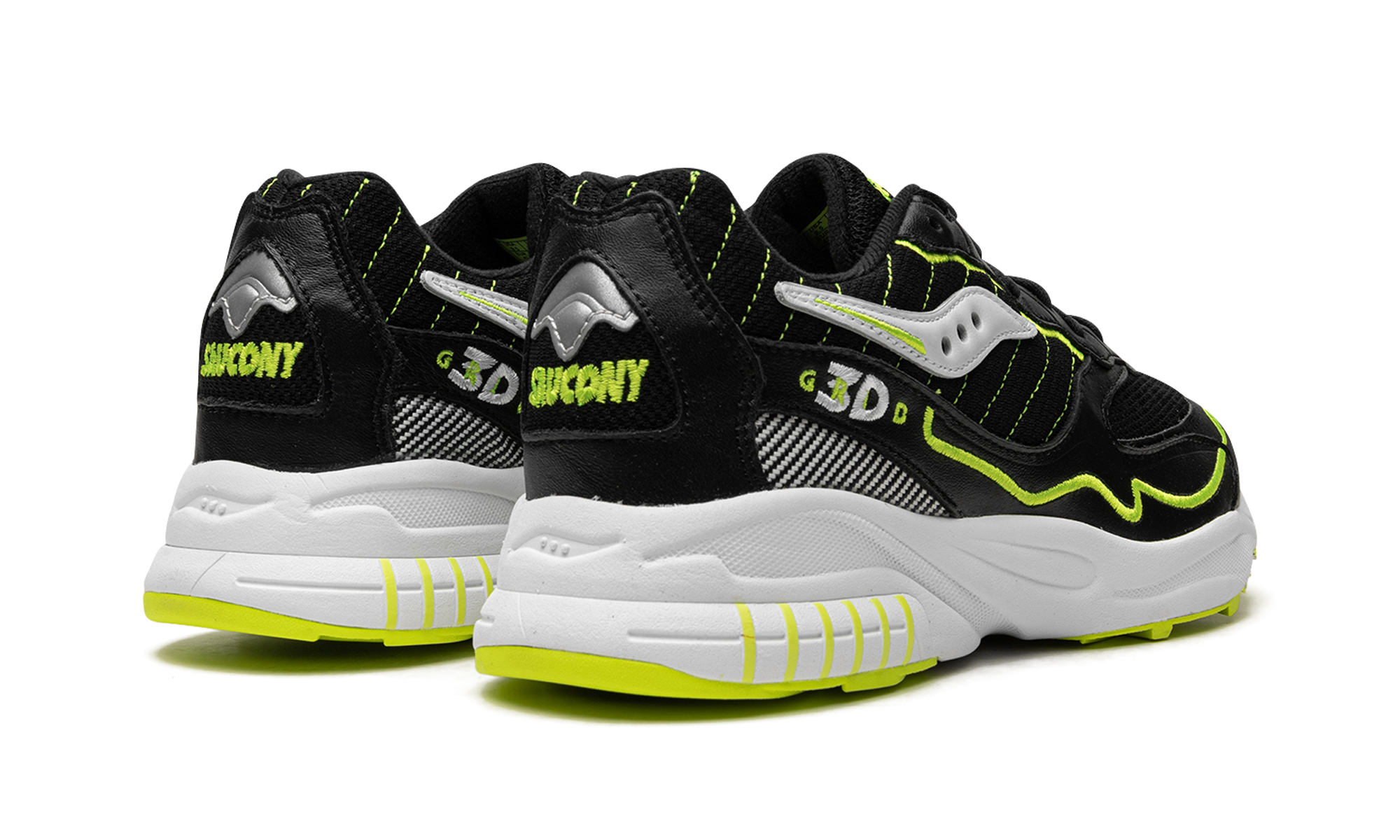 Saucony 3D Grid Hurricane Black Acid Yellow