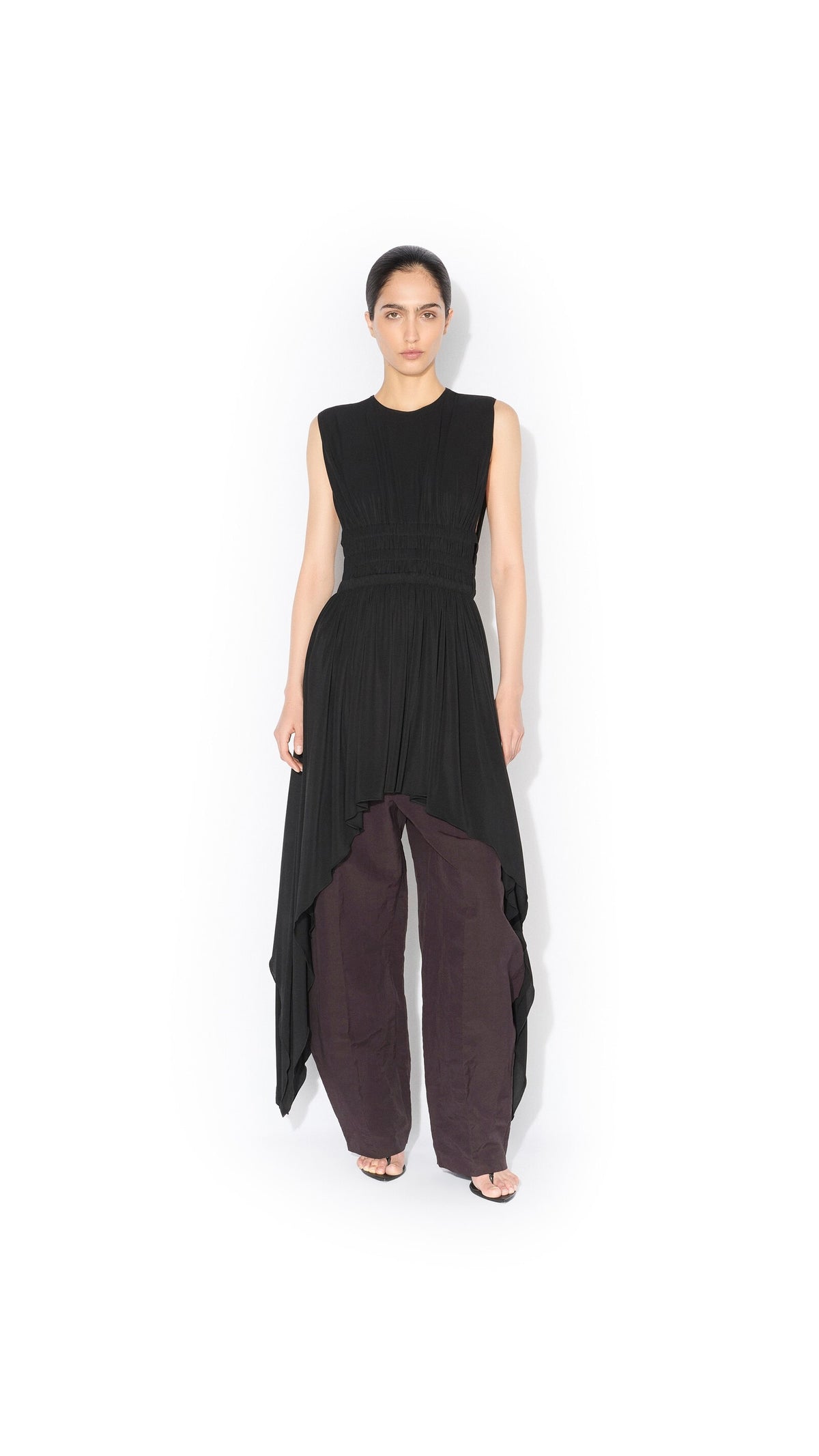 Alaïa Paper-Touch Poplin Round Pants