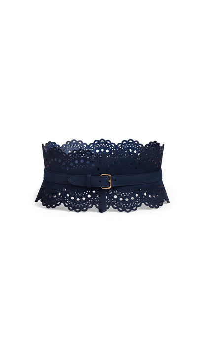 Alaïa Bustier Belt In Perforated Vienne Nubuck