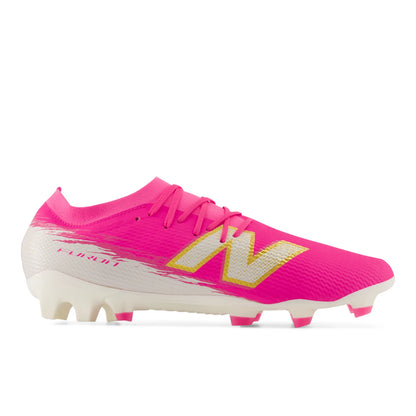 New Balance Furon Team FG V8 Pink Heat with Sea Salt and Gold Metallic