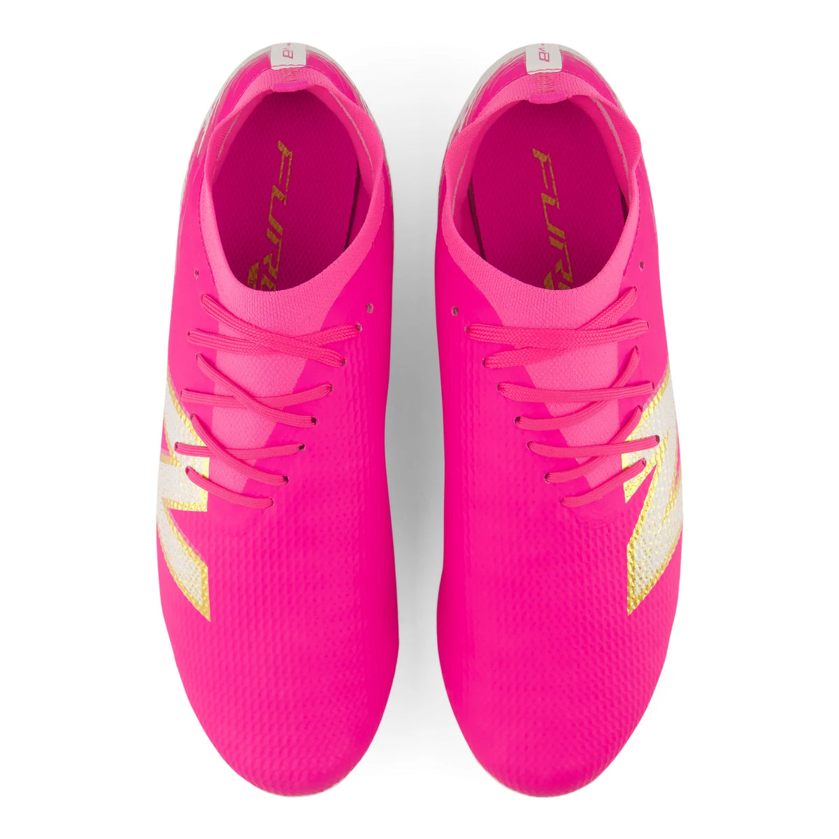 New Balance Furon Team FG V8 Pink Heat with Sea Salt and Gold Metallic